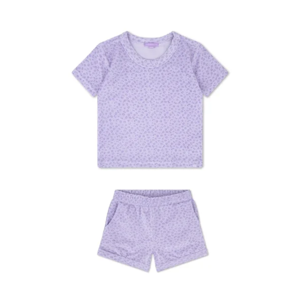 Leopard | Lila Meisjes Set Strand - Terry