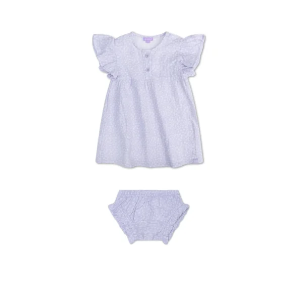 Leopard | Purple Girls Set Beach Dress - Muslin