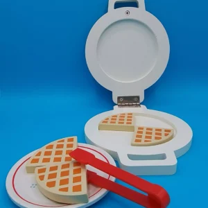 Waffle iron with wooden accessories, children's kitchen accessories