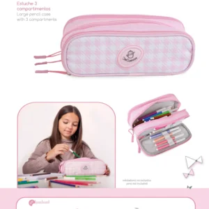 Pencil case with three compartments 