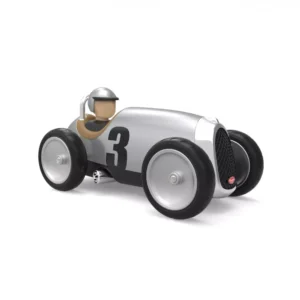 Small metallic gray car for children - Racing Car Silver