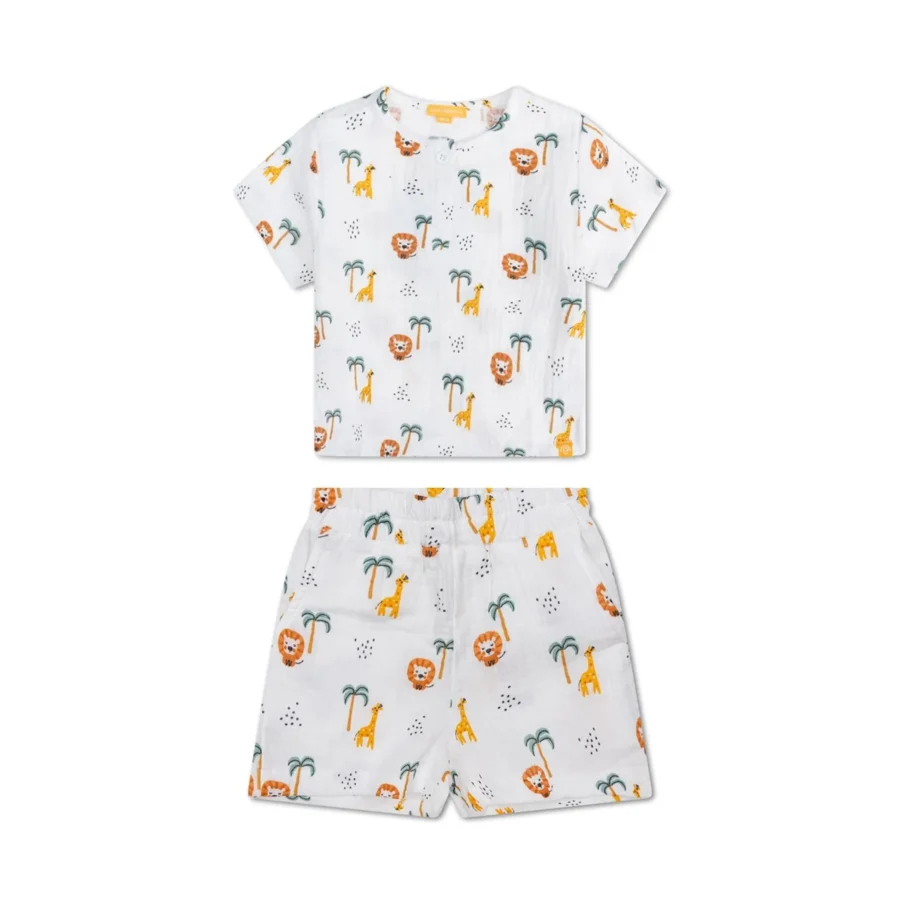 Jungle | Multicolored Boys Beach Set - Muslin
