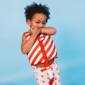 Crabby | Red/White Striped Swim Vest 2-3 years