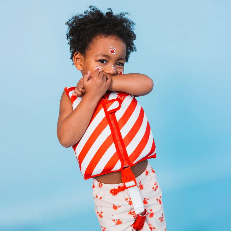 Crabby | Red/White Striped Swim Vest 2-3 years