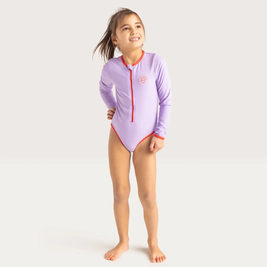 Iconic Tones | Purple UV swimsuit with long sleeves for girls
