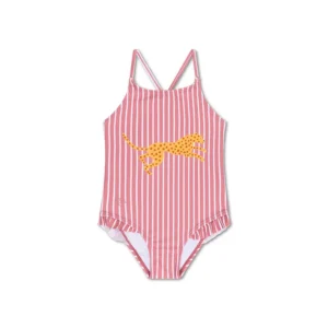 Boldlines | Red/White Striped Girls Swimsuit