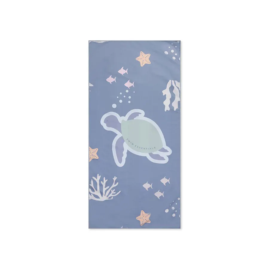 Coral Bliss | Blue Microfiber Towel 135 x 65 cm