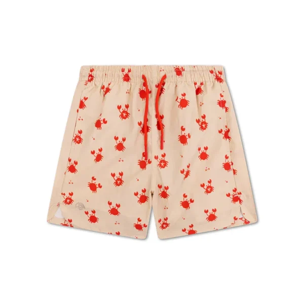 Crabby | Beige/Red UV Swim Shorts Boys
