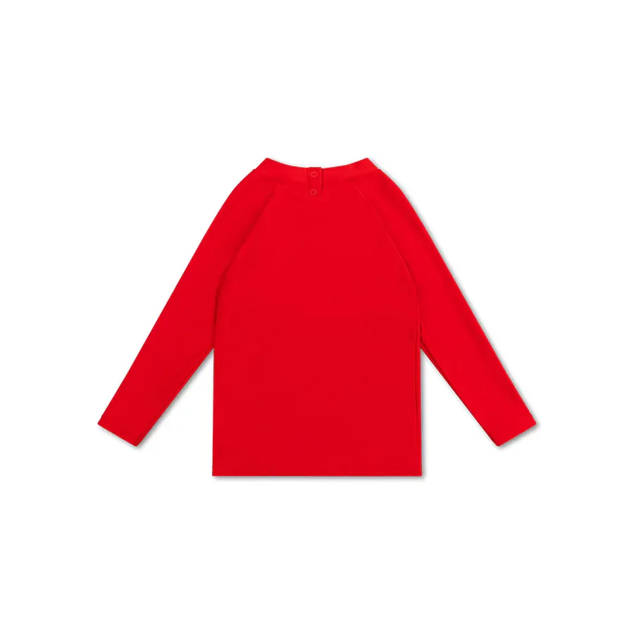 Crabby | Beige/Red UV Swim Shirt with Long Sleeves
