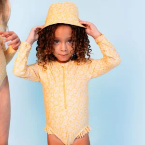 Florish | UV yellow swimsuit with long sleeves for girls
