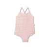 Sunset Grid | Orange/White Girls Swimsuit