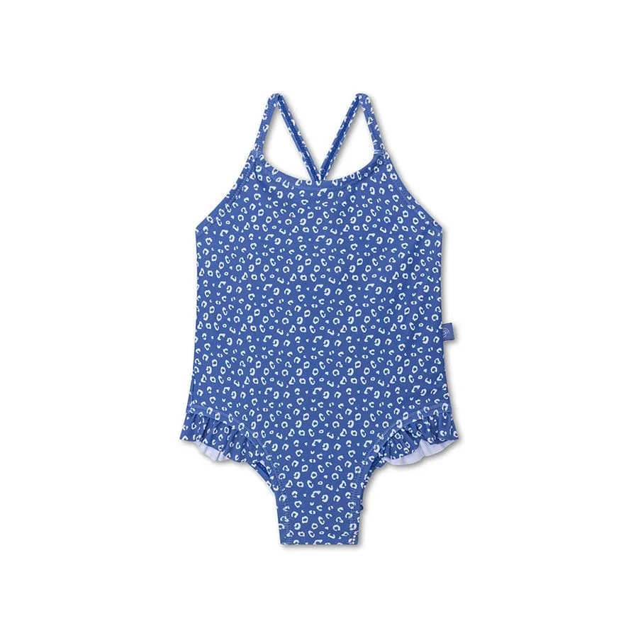 Leopard | Blue Girls Swimsuit