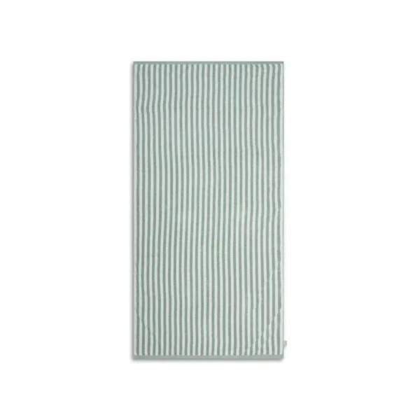 Resort Stripe | Green/White Cotton Beach Towel 135 x 65 cm