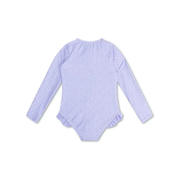 Leopard | UV Purple swimsuit with long sleeves for girls