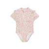 Leopard | UV beige swimsuit with short sleeves for girls