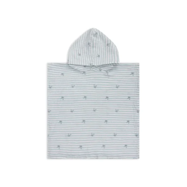 Crabby | White/Green Beach poncho 52 x 52 cm