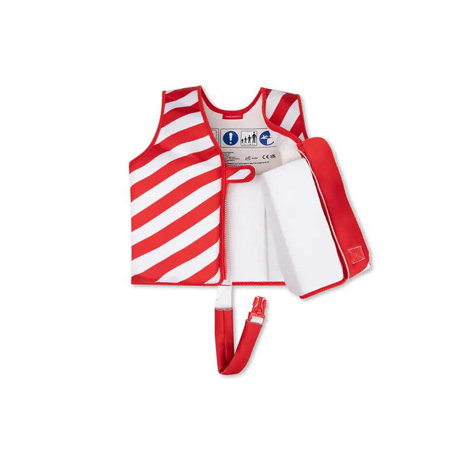 Crabby | Red/White Striped Swim Vest 3-6 years