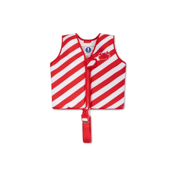 Crabby | Red/White Striped Swim Vest 1-2 years