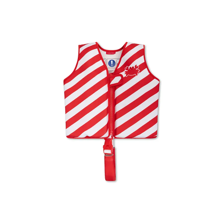 Crabby | Red/White Striped Swim Vest 3-6 years
