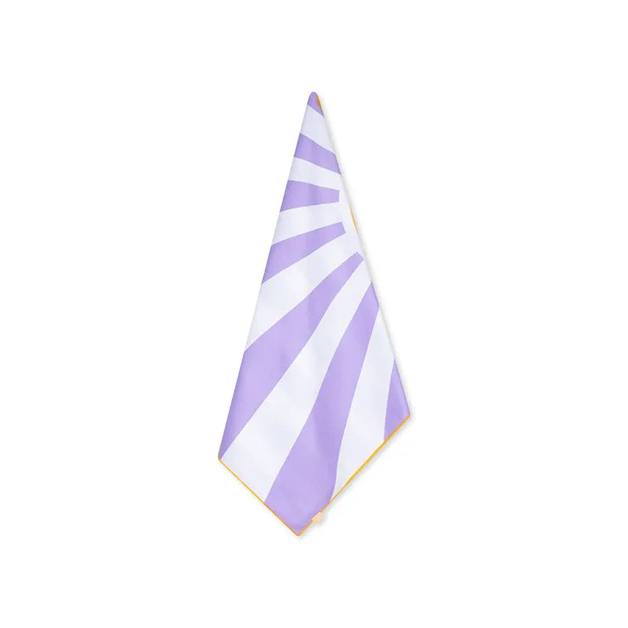 Happy Sunshine | Purple/White Microfiber Towel 135 x 65 cm