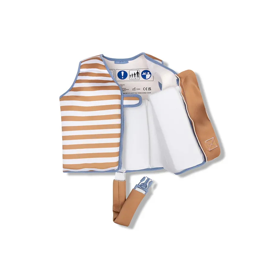 Softlines | Brown/White Striped Swim Vest 3-6 years
