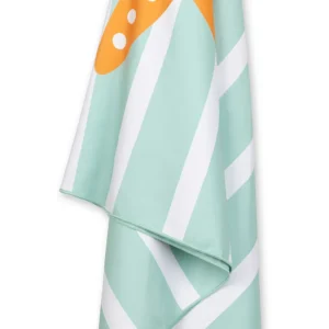Stars | Green White Microfiber Beach Towel 170 x 90 cm