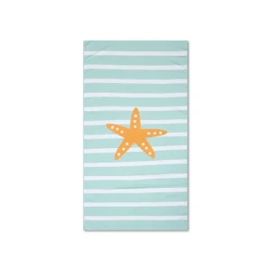 Stars | Green White Microfiber Beach Towel 170 x 90 cm
