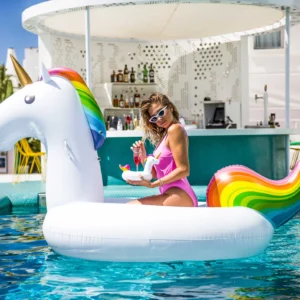 Dreamscape | White Inflatable Cup Holder Unicorn