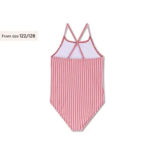 Boldlines | Red/White Striped Girls Swimsuit