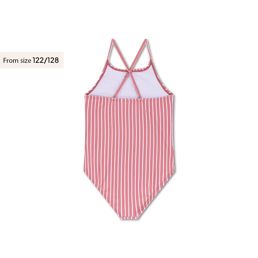 Boldlines | Red/White Striped Girls Swimsuit