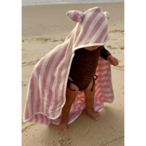 Baby Character Towel Strawberry Sunshine Pink Stripe
