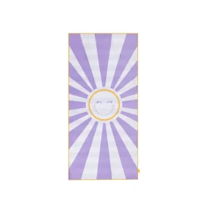 Happy Sunshine | Purple/White Microfiber Towel 135 x 65 cm