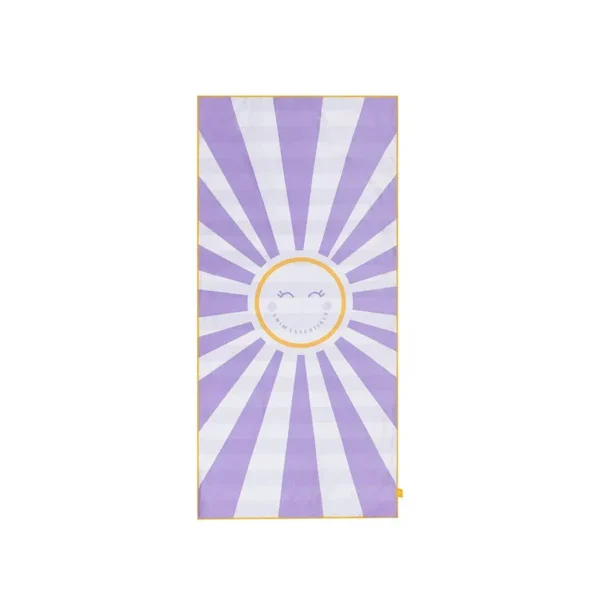 Happy Sunshine | Purple/White Microfiber Towel 135 x 65 cm