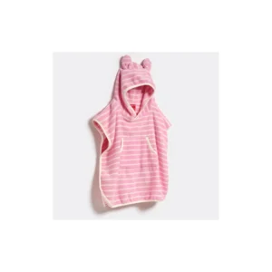 Kids Character Hooded Towel Cotton Candy Pink Stripe