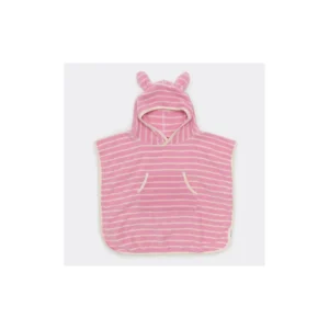 Kids Character Hooded Towel Cotton Candy Pink Stripe