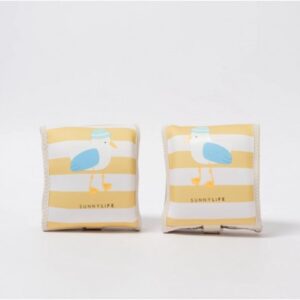 Kids Arm Bands - Sid the Seagull Mustard Stripe