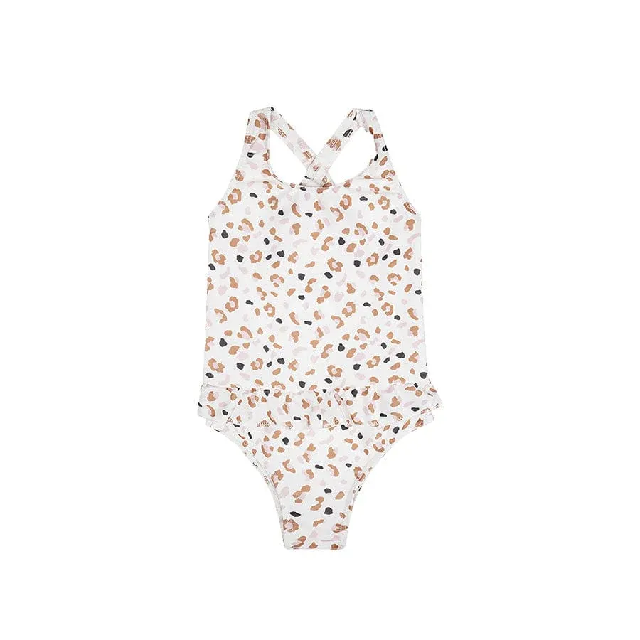 Leopard | Khaki Girls Swimsuit