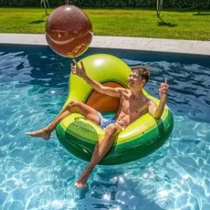 Avocado Air Mattress with Beach Ball 155 x 113 cm