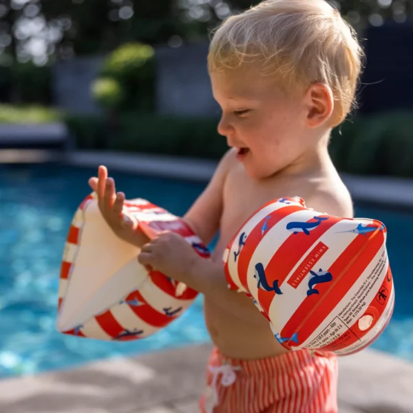 Ocean Stripes | Red/White Swim Arm Bands 2-6 years