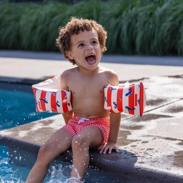 Ocean Stripes | Red/White Swim Arm Bands 0-2 years