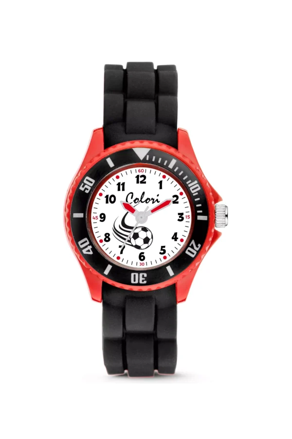 Colori children's watch 30MM black/red football 5ATM