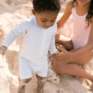 Blue Stripes | Blue/White UV Swim Suit for Boys