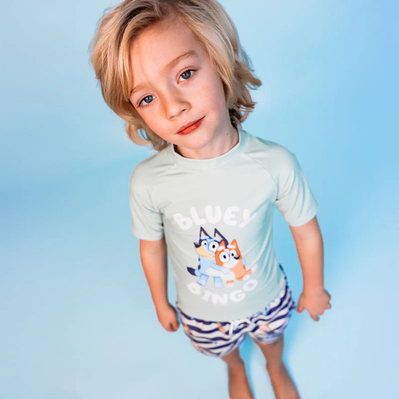 Bluey Swim Shirt | Green UV with Short-Sleeves