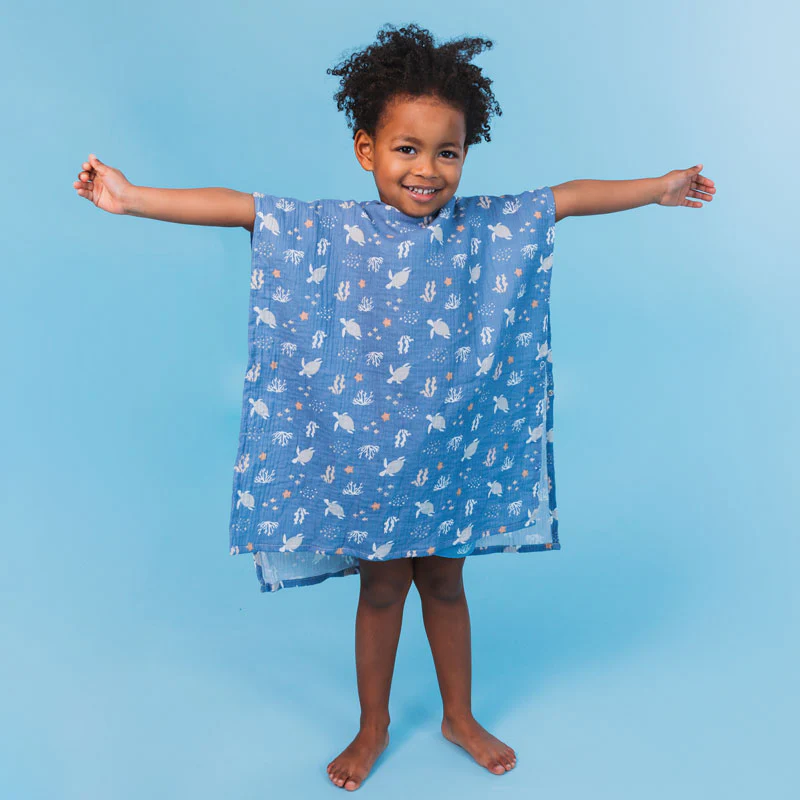 Coral Bliss | Multicolored Beach poncho 52 x 52 cm