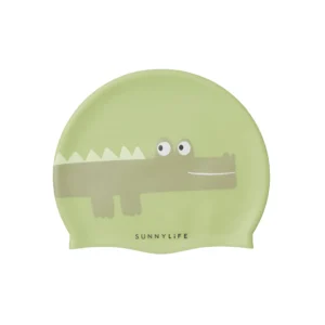 Kids Swimming Cap Cookie the Croc Light Khaki