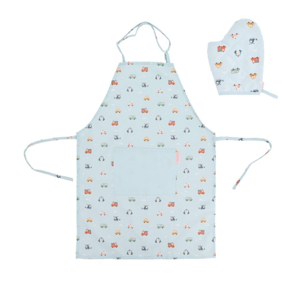 City Cars Apron and Oven Mitt Set