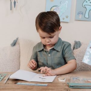 Pencil case with contents - Blue - Forest Friends