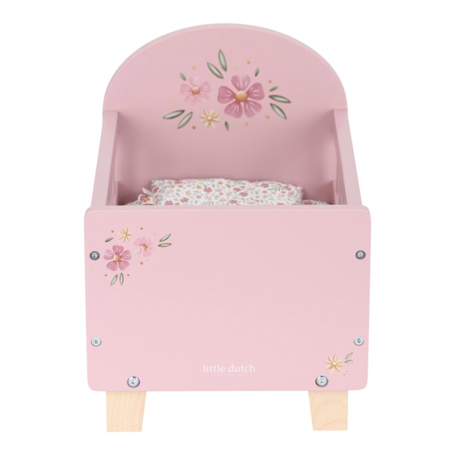 Wooden doll bed - Pink - Essentials