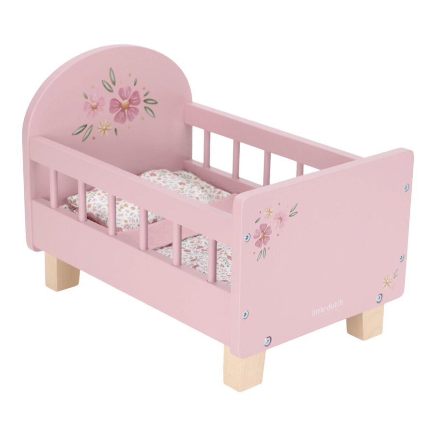 Wooden doll bed - Pink - Essentials