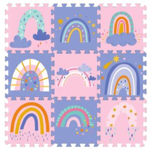 Magni | Floor puzzle with rainbows, 9 foam tiles